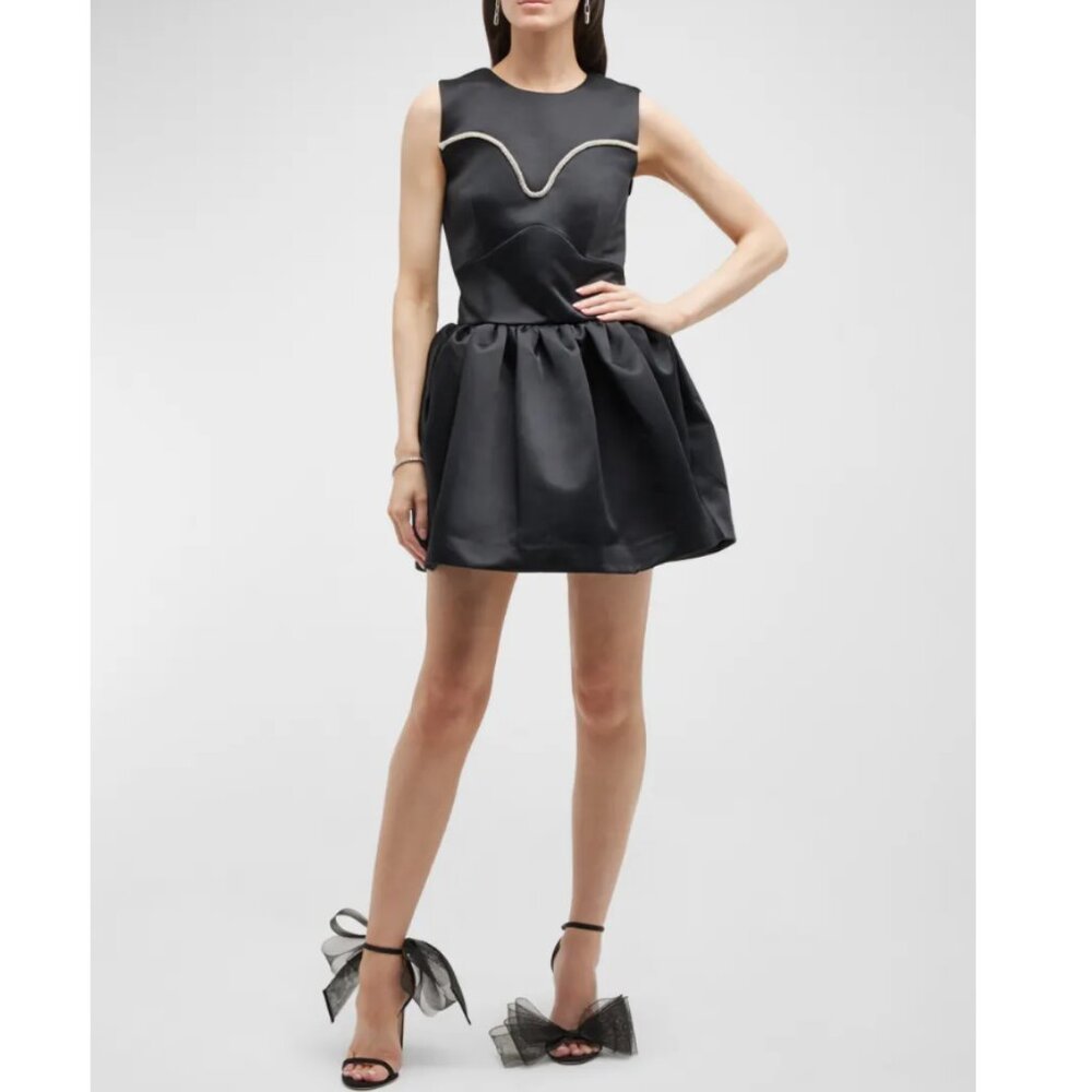 NWT Tanya Taylor Women's Black Noaki Sleeveless Mini Fit-&-Flare Dress Size 4